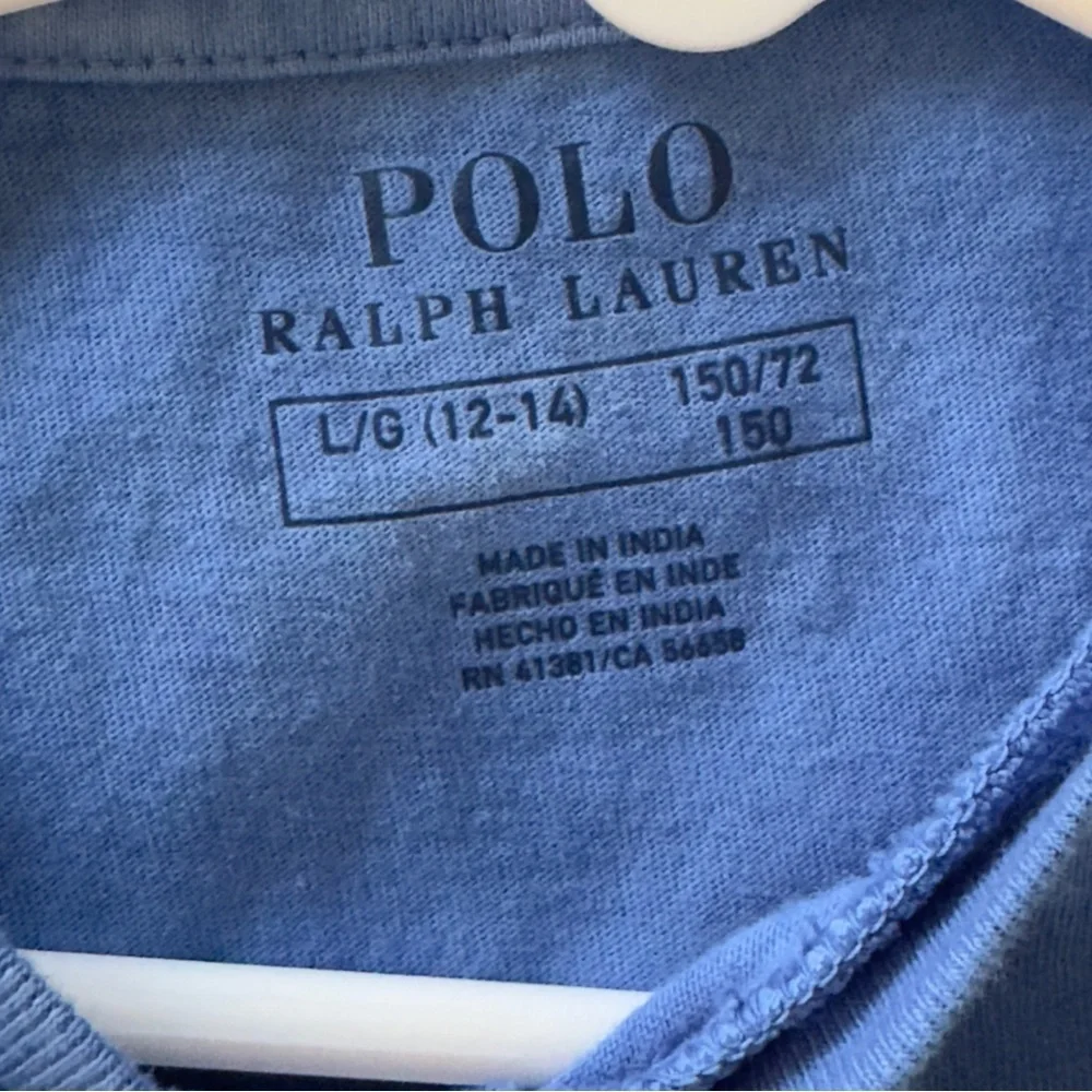 Polo Ralph Lauren Girls Ombre Jersey T-shirt Dress size large blue white yellow
